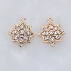 Hello, Welcome to our store! High quality ! color not easily tarnish, lead nickel free Material : Brass, Zircon Approx size:14.4x16.2mm Color : Gold Quantity : 10 Pcs We also carry a wide variety of other earring, pls check below link: https://www.etsy.com/shop/Charmjewelrygifts?ref=seller-platform-mcnav&section_id=33024071 Gold Jewelry With Sparkling Flower Stones, Elegant Cubic Zirconia Charms For Jewelry Making, Cubic Zirconia Pendant With Flower Charm, Diy Earrings Materials, Flower Charm Bracelet, Flower Branches, Flower Branch, Leaf Charms, Diy Charms