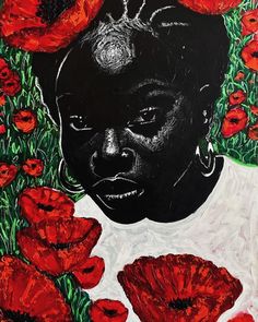 "Poppies of Memory" (Adenkanee Mpopiwa) Acrylic, oil pastel and foam clay on canvas  90cm x 60cm 2024  "This piece examines the intersection of collective memory and individual identity, drawing on themes of migration, cultural heritage, and generational experience. It invites viewers to reflect on how the past shapes our personal and cultural narratives, and the ways in which memory informs our present selves" - Sabina Silver  Artist: Sabina Silver @sabinasilverstudios #sabinasilver African Heritage Art, Identity Drawing, Clay On Canvas, Heritage Art, Foam Clay, Contemporary African Art, African Heritage, Natural Art