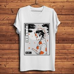 Slayer Shirt, Kamado Tanjirou, Kamado Tanjiro, Fox Mask, Tee Shirt Homme, Streetwear Tshirt, Anime Shirt, Kimetsu No Yaiba, Graphic Tees Women