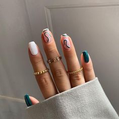 Casual Nails, Cute Gel Nails, Thanksgiving Nails, White Nail, Short Acrylic Nails Designs, Nature Tattoos