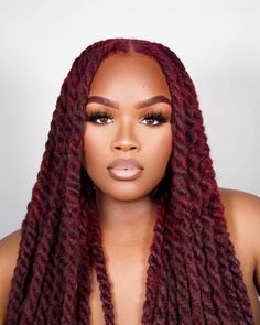 Locs Black Women, Colored Dreads, Vacation Hairstyles, Brown Skin Makeup, Pretty Braided Hairstyles