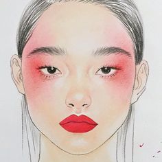 pinterest: jennyrossxo www.borntoblend.co.uk Monolid Makeup, Makeup Charts, Drag Make-up, Makeup Drawing, Makeup Face Charts, Pink Fairy, Face Illustration, Face Chart, Editorial Makeup