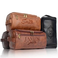 Amazon.com: Personalized Toiletry Bag for Men, Engraved Name Initials Toiletry Bag, Customized Monogram Travel Shaving Dopp Kit for Groomsmen, Gift for Christmas, Birthday, Dad, Husband, Grandpa, Lover : Beauty & Personal Care Personalized Toiletry Bag, Mens Toiletry Bag, Leather Toiletry Bag, Mens Travel, Mens Travel Bag, Name Initials, Dopp Kit, Kit Bag, Custom Monogram