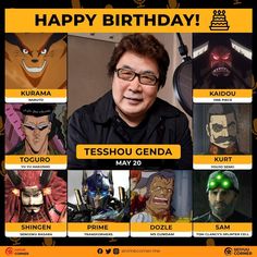 an image of a happy birthday to teshiou genda from one punch man