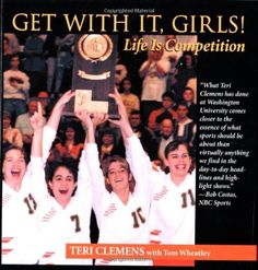 an advertisement for the girls'tennis team with their trophy and plaque in front of them