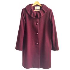 Fleurette Loro Piana Wool Coat Size: 10 Color: Burgundy 100% Wool Approx Measurements When Laying Flat Pit To Pit: 20” Arm Sleeve: 24” Length: 38” In Very Good Used Condition, No Rips, Holes Or Stains. Loro Piana, Arm Sleeve, Wool Coat, Color Purple, Jackets & Coats, Jackets For Women, Size 10, Wool, Purple