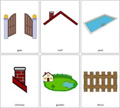 four different types of fences and gates