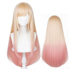 PRICES MAY VARY. [Package Include] - 1*Wig +1*Wig Cap. The beard is fixed by elastic band, suitable for most people. [Professional Material] - 356°F heat resistant synthetic silk fiber, you can blow hot air and easily shape it in a safe temperature range. [Adjustable] - Suitable for head circumferences from 19.6 - 23.6 inches, suit for adult & kids. You can crop or trim the bangs for a better fit. [Occasion] - Perfect for your Christmas, party, cosplay, Halloween, Masquerade, etc. [After-sales S Blonde Pink Wig, Kawaii Wig, Light Pink Wig, Straight Hair With Bangs, Pink Short Hair, Blonde Pink, Kawaii Wigs, Wig Ideas, Silk Fiber