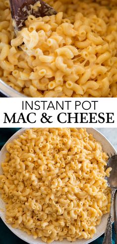 instant pot macaroni and cheese in a white bowl