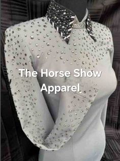 the horse show apparel is displayed on a mannequin's head and neck