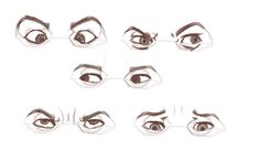 the eyes are drawn in different ways