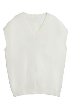 Soft cotton yarn brings exceptional comfort to this sweater vest that's a versatile piece for layering or making a solo statement. V-neck Cap sleeves 100% cotton Hand wash, line dry Imported Classic V-neck Sweater Vest For Spring, Classic Cotton V-neck Tank Top, Cotton V-neck Sweater Vest For Winter, Spring Cotton V-neck Sweater For Layering, Cotton Sweater Vest For Layering In Fall, Cotton Sweater Vest For Fall Layering, White Sleeveless Sweater For Work, White V-neck Tank Top For Winter, Cotton V-neck Sweater Vest For Fall