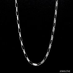 Platinum Chain by Jewelove Platinum Chain for Men Crafted in Platinum. The  is made in 95% pure platinum and hallmarked with Pt 950 for platinum purity. Metal : Platinum  Platinum Purity : 95% Purity Mark : Pt 950  Finishing : Hi-polish  Width : 3mm Length : 18 / 20inches (as selected above Estimated Platinum Weight : 13.03 grams ( 20inches)(17.86 grams for 22 inches) Certificate of Authenticity : Platinum Guild International Modern Chain Necklace With Rectangular Links And Polished Finish, Classic White Gold Chain Necklace With Polished Finish, Modern White Gold Chain Necklace With Polished Finish, Modern Polished White Gold Chain Necklace, Modern White Gold Chain Necklace, Modern Chain Necklace For Anniversary, Formal Silver Rectangular Chain Necklace, Formal Rectangular Silver Chain Necklace, Platinum Chain