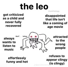 an image of a cartoon character with the words,'the leo'in different languages