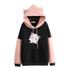 Kawaii Women's Kpop Style Hoodie Fleece sweater With Ears Harajuku Jpop | eBay Miraculous Spoilers, Pokemon Hoodie, Japanese Hoodie, Kawaii Sweater, Abbey Dawn, Kawaii Hoodie, Hoodie Ideas, Baddie Outfit, Fashion Kawaii