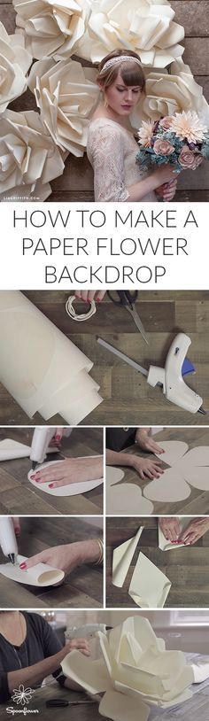 how to make a paper flower back drop