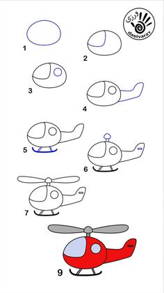 how to draw a helicopter step by step instructions for kids and beginners in easy steps