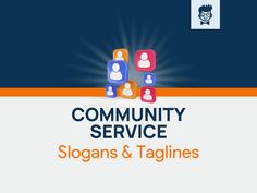 the community service sign is shown in orange and blue