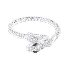 Material: Alloy Glass Drill Fashion Element: Line Style: Sweet and Cool Style Silver Novelty Bracelets For Party, Punk Style Silver Jewelry As Fashion Accessory, Silver Snake-shaped Bracelet For Parties, Trendy Snake-shaped Jewelry For Parties, Trendy Snake-shaped Party Jewelry, Adjustable Trendy Snake Jewelry, Novelty Metal Bracelet Jewelry, Trendy Snake-shaped Metal Jewelry, Silver Punk Bracelet