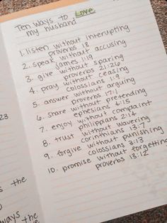 an open notebook with writing on it and instructions for how to use the pen,