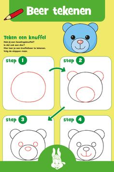 the instructions for how to draw a teddy bear