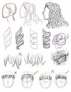 the different types of hair and how to draw them