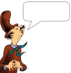 an image of a man with a hat and tie talking into a speech bubbles bubble