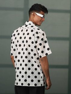 SHVAAS By VASTRAMAY Men's White And Black Polka Dot Print Cotton Shirt Add a touch of timeless style to your wardrobe with this classic polka dot shirt. Crafted from pure cotton for breathable comfort, it features a notched collar, front button placket, half sleeves, and a regular fit. Features Notched collar Front button placket Half sleeves Regular fit Black and white polka dot print Specifications Material: 100% Cotton Sleeve Length: Half Material & Care Machine washable Dry clean recommended Minimal Embroidery, Dot Shirt, Polka Dot Shirt, Boys Shirt, Black And White Polka Dot, Notched Collar, Black Polka Dot, Polka Dot Print, Boys Shirts