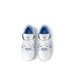 LOUIS VUITTON® - Lv Trainer Maxi Sneaker - Sky Lv Trainers, Louis Vuitton Sneaker, Louis Vuitton Gifts, Trunk Bag, Buckle Shoes, Wallet Pouch, Monogram Bag, Trainer Boots, Boot Pumps