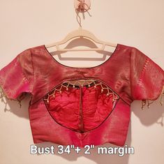 Handmade Custom Non Padded Pink / Banarasi Gold Blouse With Black Piping In Bust 34" .Has 1" Additional Margin At Srwms On Either Side And Can Be Opened Upto 36" This Beautiful Blouse Can Be Paired With Saree Or Lehenga Festive Pink Short Sleeve Blouse, Traditional Pink Short Sleeve Blouse Piece, Traditional Pink Short Sleeve Blouse, Pink Short Sleeve Blouse For Festive Occasion, Pink Short Sleeve Festive Blouse Piece, Festive Pink Short Sleeve Blouse Piece, Anarkali Style Pink Blouse Piece With Self Design, Pink Anarkali Blouse Piece With Self Design, Pink Anarkali Blouse With Self Design