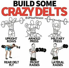 a poster showing how to build some crazy delts