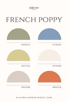 the french poppy color chart for different colors