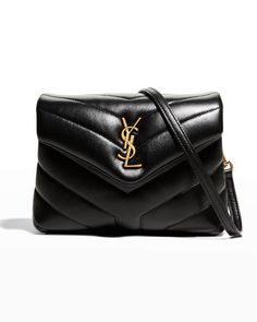 Saint Laurent Loulou Toy YSL Matelasse Calfskin Envelope Crossbody Bag | Neiman Marcus Ysl Toy Loulou, Saint Laurent Crossbody Bag, Ysl Crossbody, Ysl Crossbody Bag, Swag Bag, Anthony Vaccarello, Monogrammed Items, Womens Crossbody Bag, Quilted Leather