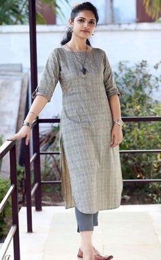 Kurta Baju Designs Women, Cotton Kurti Designs For Office Wear, Formal Kurtis For Women For Office, Indian Formal Wear, Long Kurta Designs, Office Wear Women Work Outfits, Office Wear Dresses, Office Outfits Women Casual, Formal Wear Women