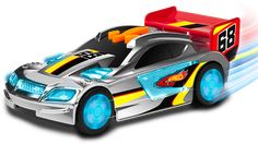 a toy car with lights and sound coming out of it