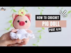 a crocheted pig doll is shown with the words how to crochet