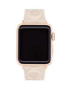 Add subtle status to your Apple Watch with this leather strap. Featuring the iconic COACH logo, this strap upgrades your look while maintaining your Watch functionality. Its refined leather and signature buckle bring polish to your wrist in premium style. Swap out bands quickly thanks to the clever tongue closure, then let this strap complement your ensemble all day in dependable comfort. A perfect accessory for luxury lovers on the go. Watch Leather Strap, Apple Watch Leather, Apple Watch Leather Strap, Coach Logo, Personal Shopping, Apple Watch, Leather Straps, Belts, Jewelry Accessories