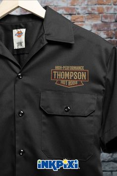 Whether you’re installing a nitrous boost in your engine or putting in some long tube headers, make sure you look like a professional in our custom embroidered work shirt! #inkpixi #personalizedgifts #customworkshirts #personalizedworkshirts #custom #personalized #workshirt #work #shirt #dickies #highperformance #hotrod #high #performance #hot #rod #garage #familyname #family #name #personalizedgiftsforhim #personalizedgiftsforher