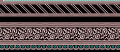 a black and blue striped background with different designs on it's sides, including an ornate