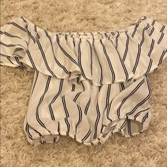 Off The Shoulders Cropped Top Has Strips Kinda See Through Super Cute For The Beach Never Worn! Cheap Bohemian Beige Crop Top, Shoulder Crop Top, Cropped Top, Off The Shoulder, Crop Top, The Beach, Super Cute, Womens Sizes, Womens Tops