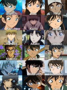 the many faces of anime characters in their respective avatars, from left to right