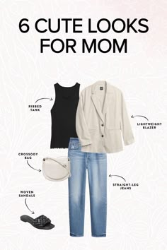 6 Cute & Trendy Mom Outfits Trendy Mom Outfits Spring, Mom Outfits Spring, Trendy Mom Outfits, Stylish Outfits For Women Over 50, Cute Looks, Trendy Mom, Trends 2023, Over 50 Womens Fashion, Trendy Outfit