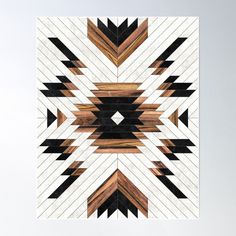 an abstract wood and tile design poster