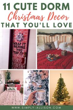 christmas decor that you'll love with the words, 11 cute dorm christmas decor