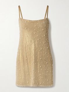 Shop SARA CRISTINA Mare embellished tulle mini dress, Explore the latest SARA CRISTINA women's collection today on NET A PORTER Nights In The City, Gold Tulle, Tulle Mini Dress, Beach Getaways, Gold Dress, Clothes Collection, Summer Nights, Denim Fashion, Fashion Bracelets