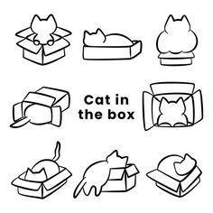 cat in the box coloring pages for kids and adults to print on their own wallpapers