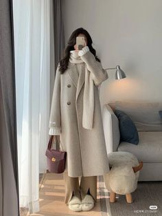 Winter Outfits Korean, Mantel Outfit, Fesyen Islam, Stile Hijab, Cute Winter Outfits