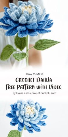 crochet dahlia free pattern with video