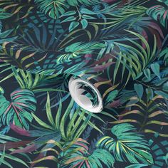 an image of a tropical wallpaper with palm leaves