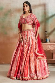 Shop pink and orange embroidered Banarasi silk lehenga online in USA with dupatta. Look your best on festive occasions in latest designer saris, pure silk sarees, Kanjivaram silk sarees, handwoven saris, tussar silk sarees, embroidered saris from Pure Elegance Indian clothing store in USA.-full view Unstitched Pink Banarasi Silk Choli, Pink Unstitched Banarasi Silk Choli, Transitional Pink Banarasi Silk Lehenga, Pink Banarasi Silk Embroidered Lehenga, Pink Banarasi Silk Embroidered Fabric, Beautiful Dupatta, Tussar Silk Sarees, Indian Clothing Store, Lehenga Online